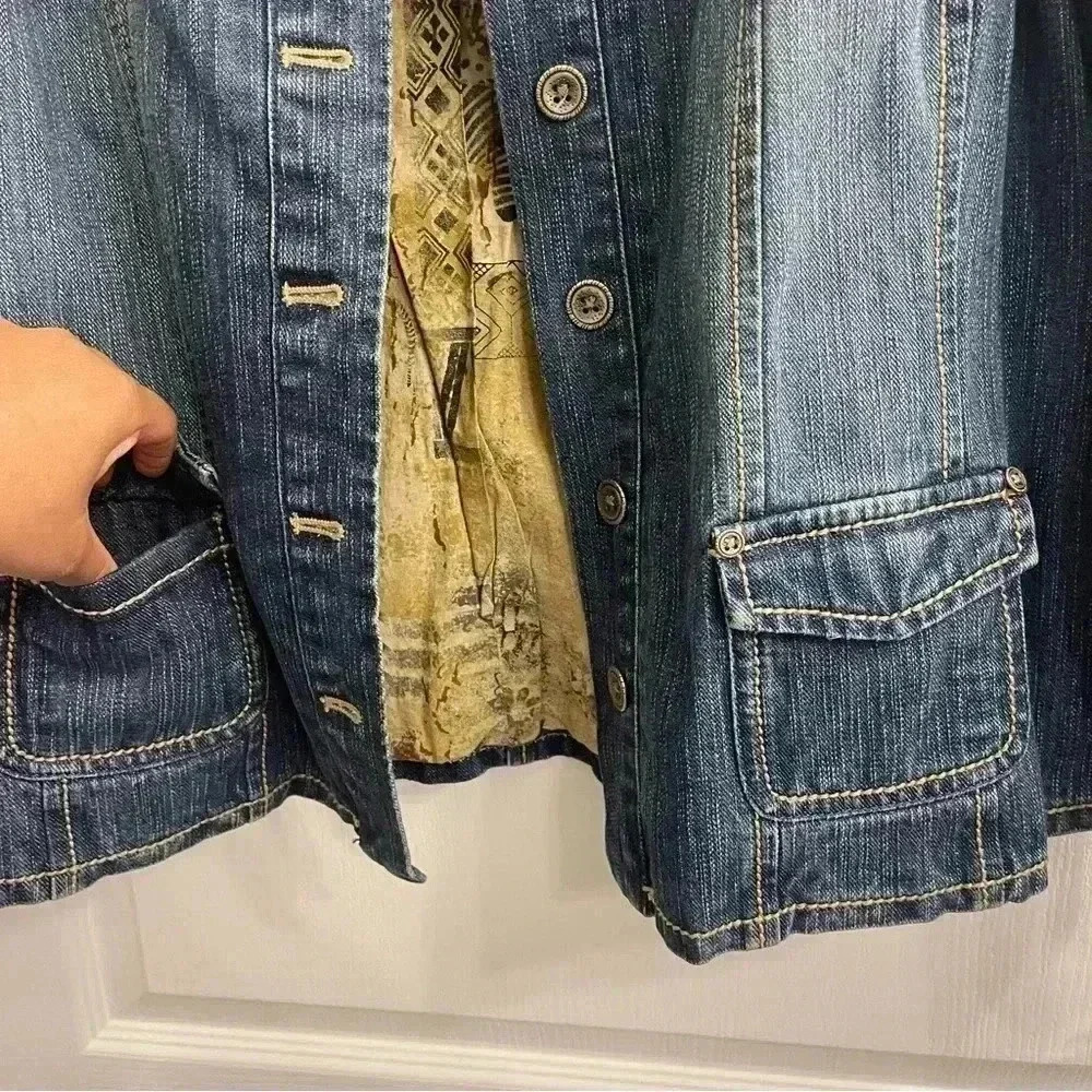 Chico’s Lined Denim Jacket - Picture 4 of 11